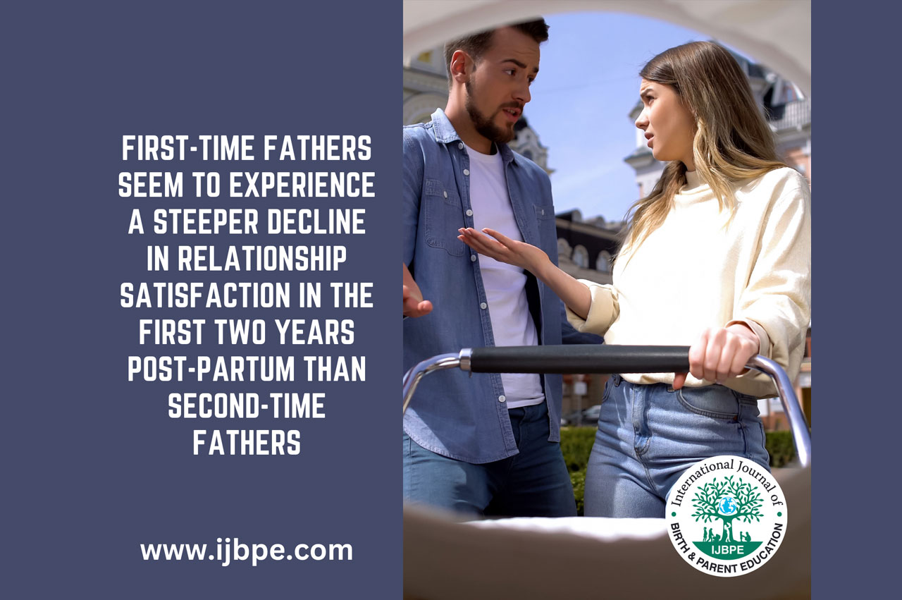 First-time fathers seem to experience a steeper decline in relationship satisfaction in the first two years post-partum than second-time fathers